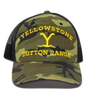 Yellowstone Dutton Ranch Trucker Cap Camouflage Snapback Hat One Size Fits Most